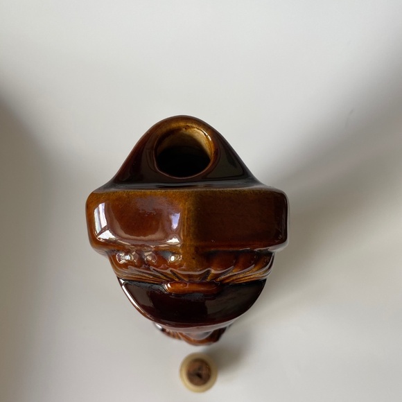 Tiki Idol KAHLUA Ceramic Bottle Decanter Vintage Brown - Picture 2 of 10